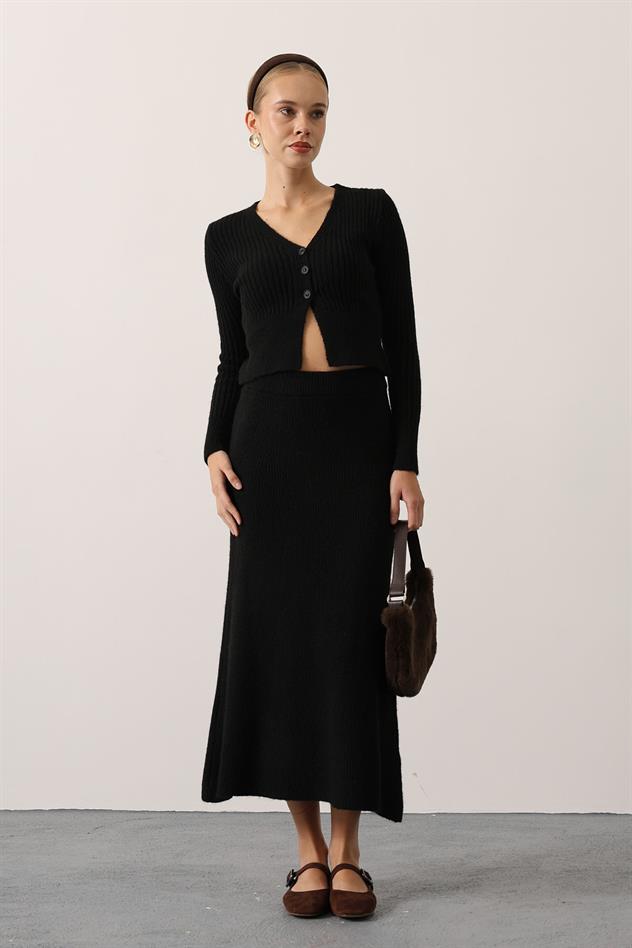 TRİKO TAKIM ELBİSELİ - Siyah