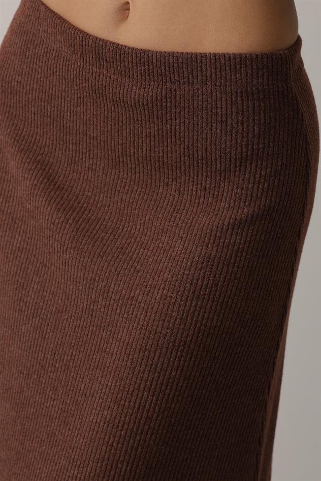 UZUN KOL BLUZ ETEKLİ TAKIM - Kahve