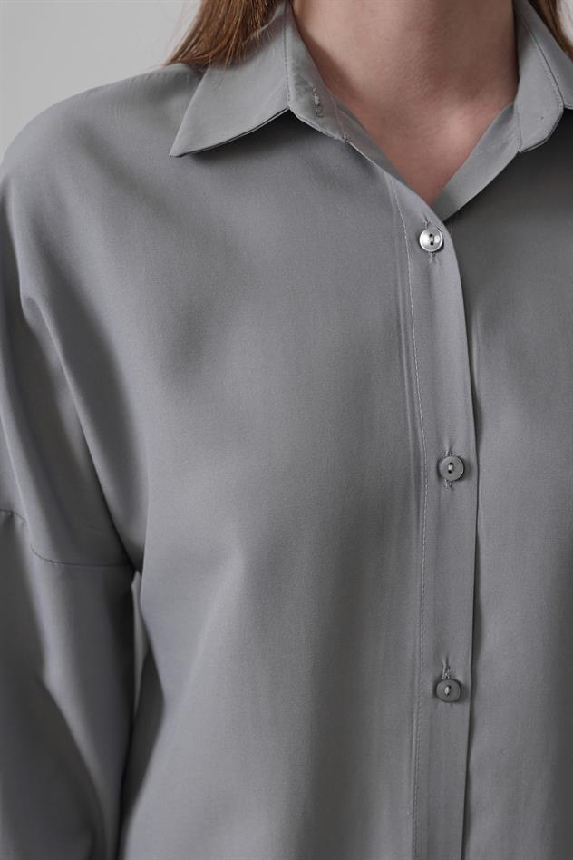 Uzun Kol Gömlek - Gri