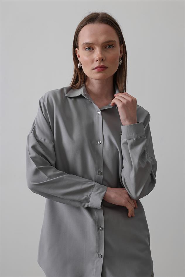Uzun Kol Gömlek - Gri