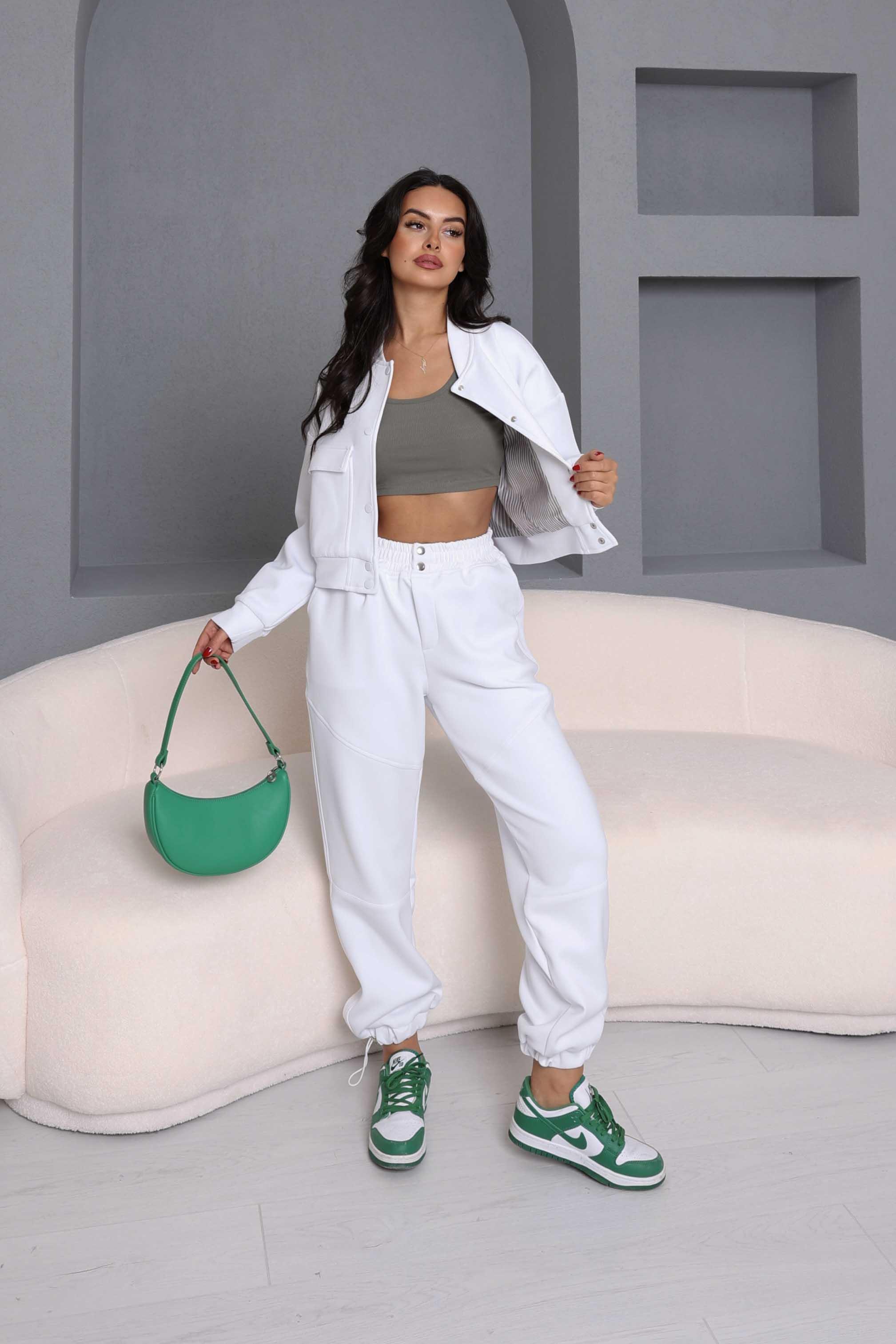 Jogger Scuba Pantolon Beyaz