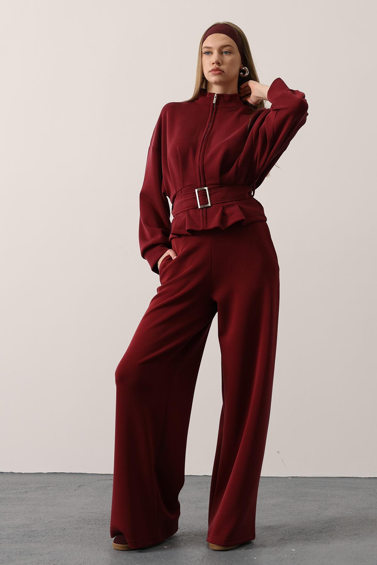 OYSHO PANTOLON CEP DETAYLI - Bordo