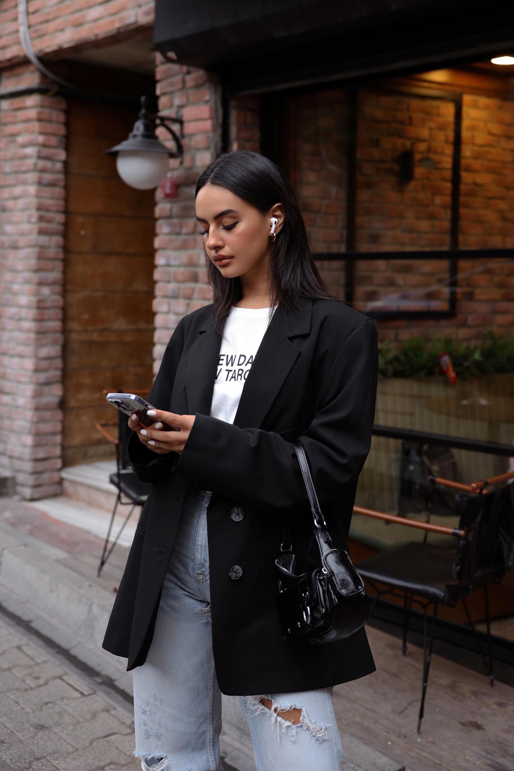 Oversize Blazer Ceket Siyah