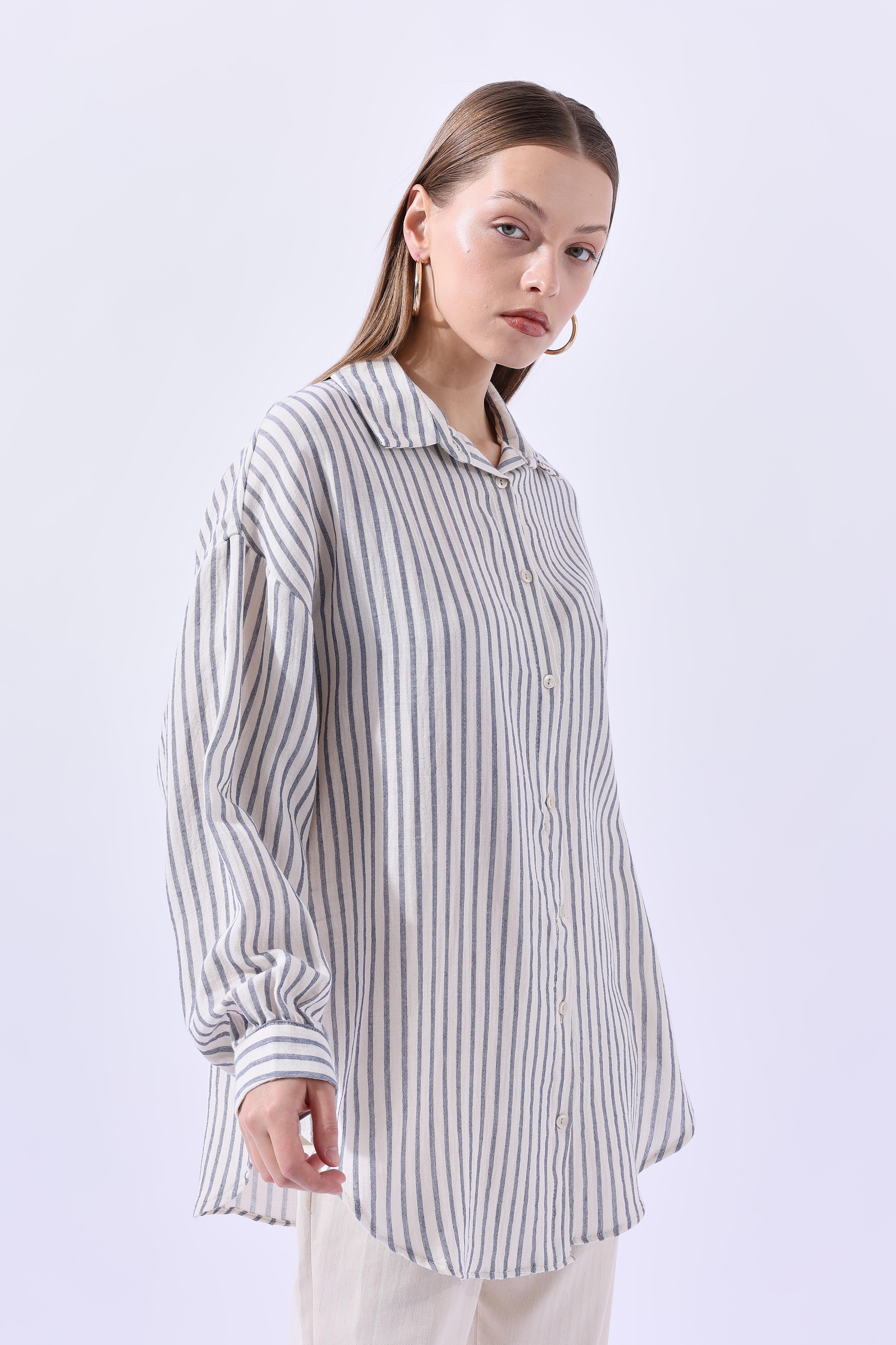 GÖMLEK - BEJ-LACİVERT