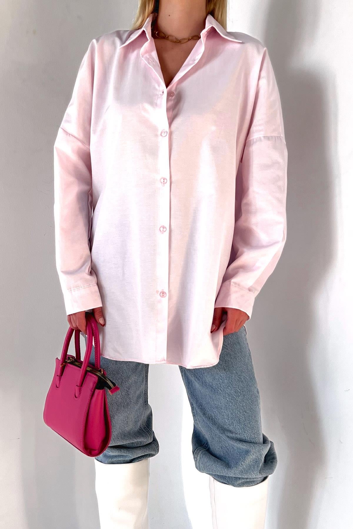 Basic Poplin Gömlek Pudra