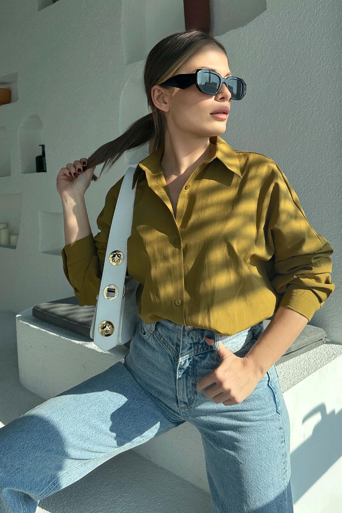 Basic Poplin Shirt Oil Green