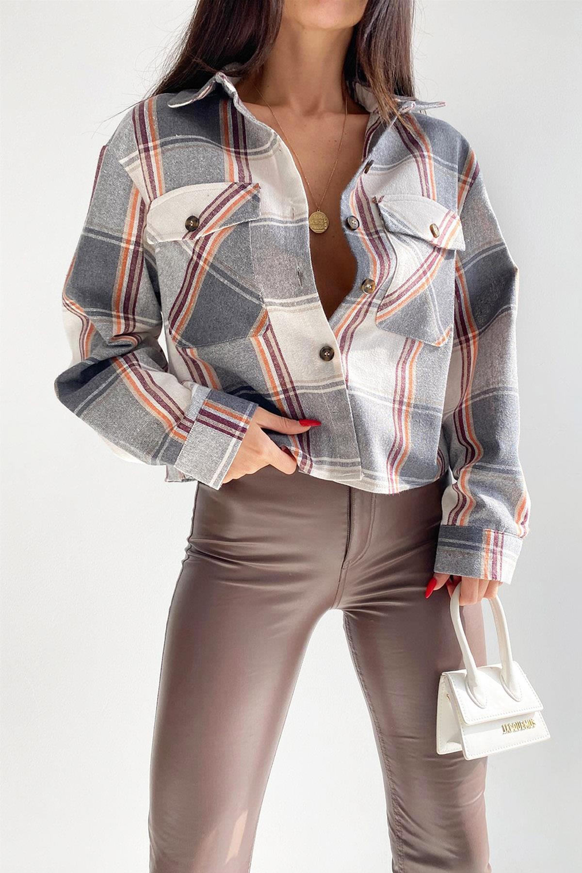 Striped Short Shirt Orange