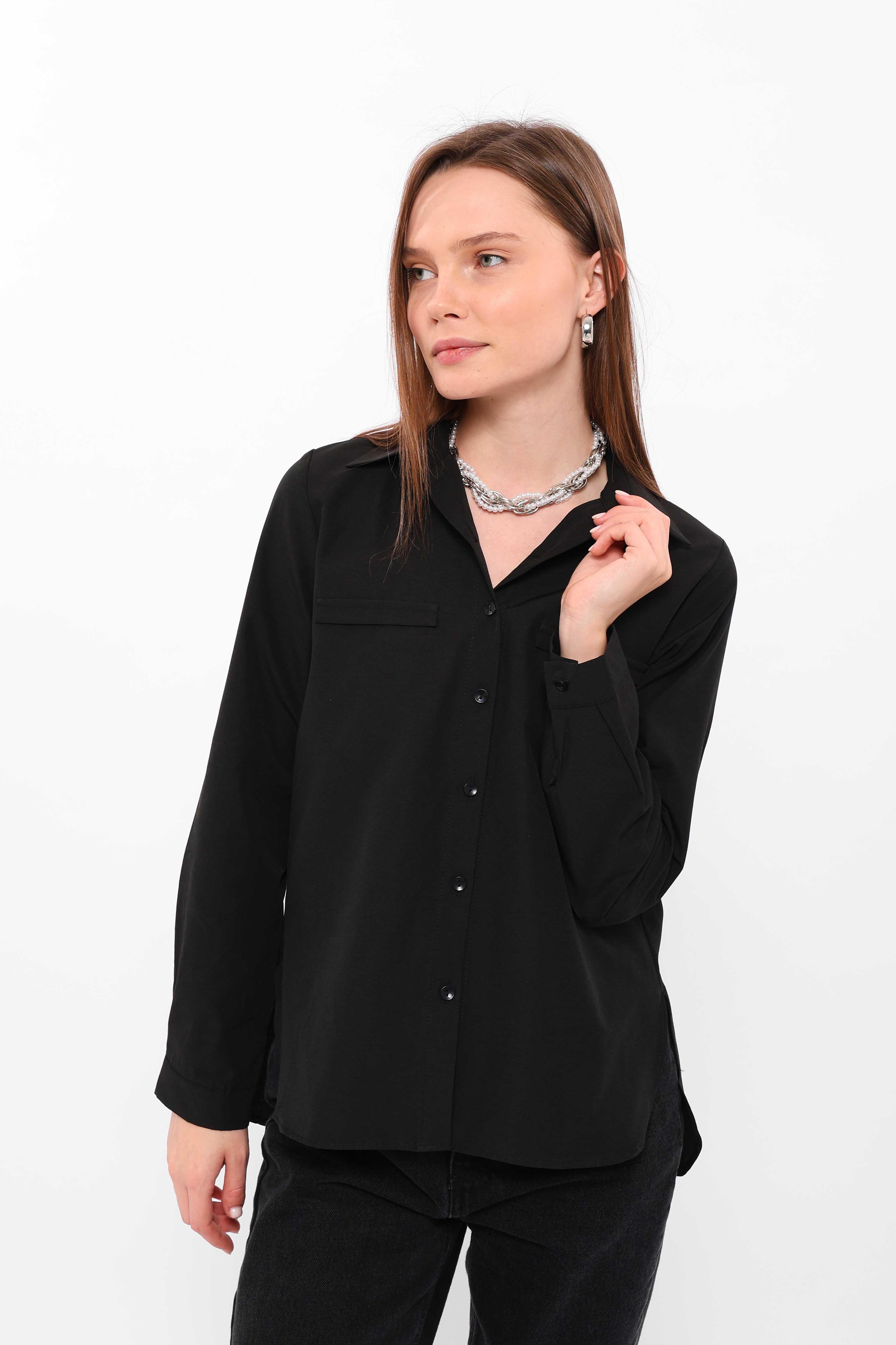 Süs Cep Gömlek Siyah