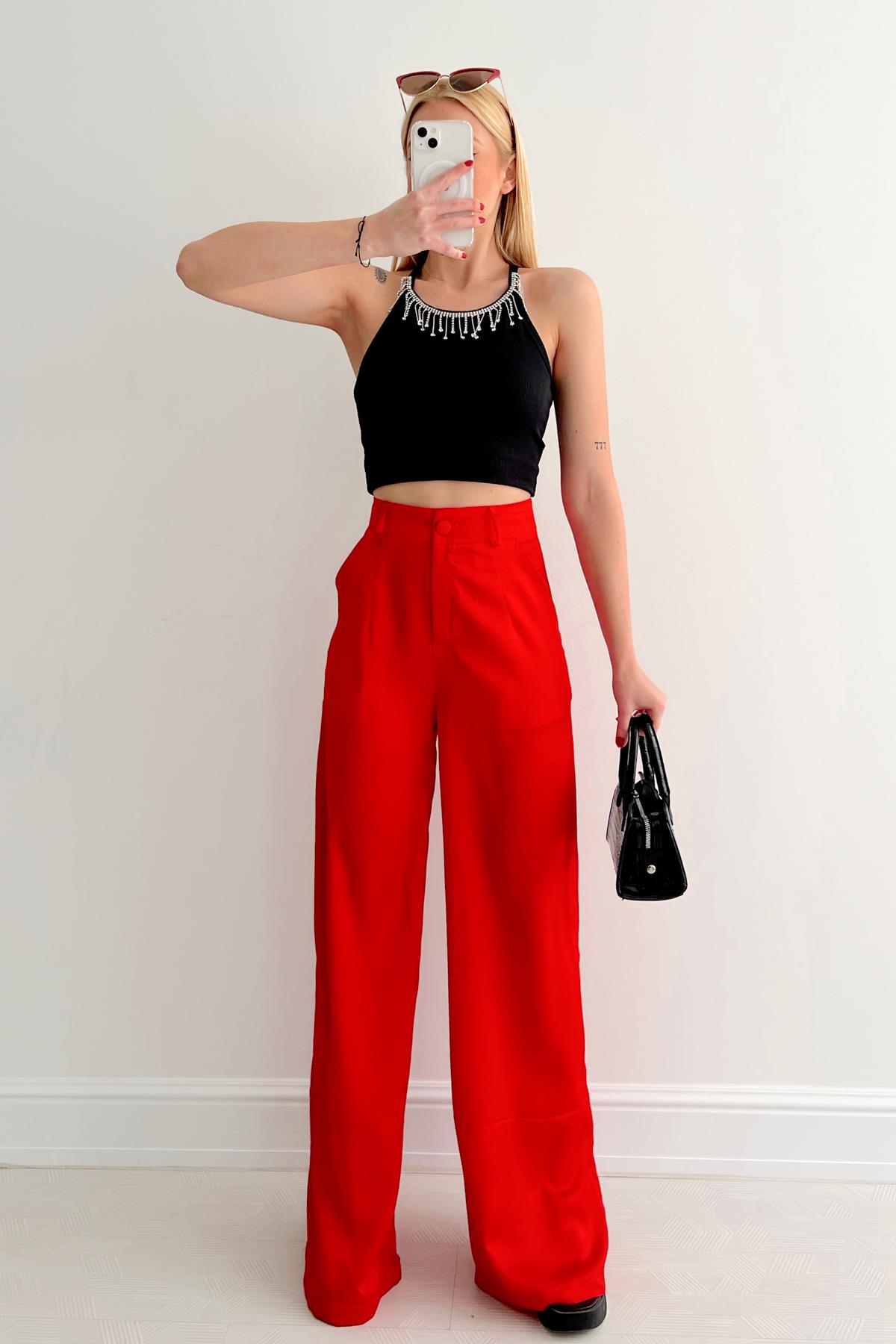 Top Blouse Black with Rocking Stone Collar