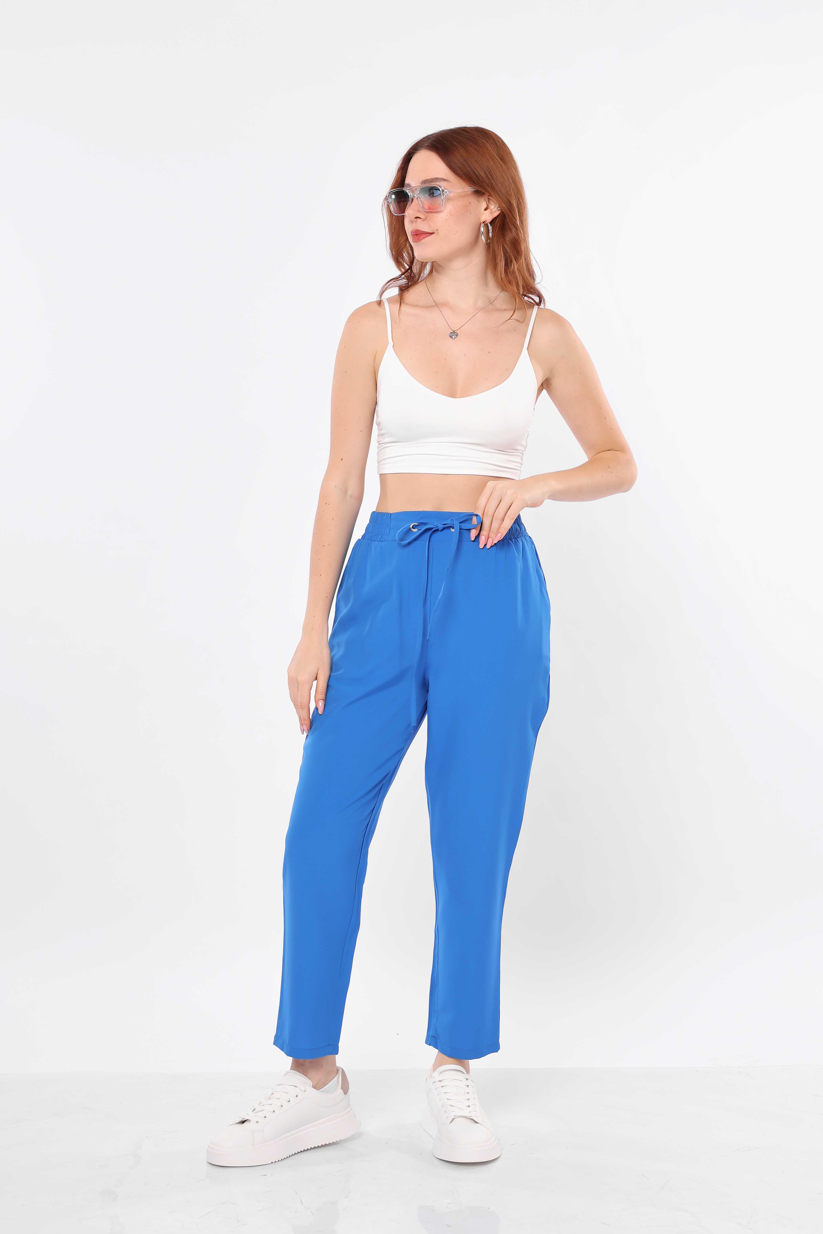Toptan Bel Gipeli Klasik Pantolon Saks
