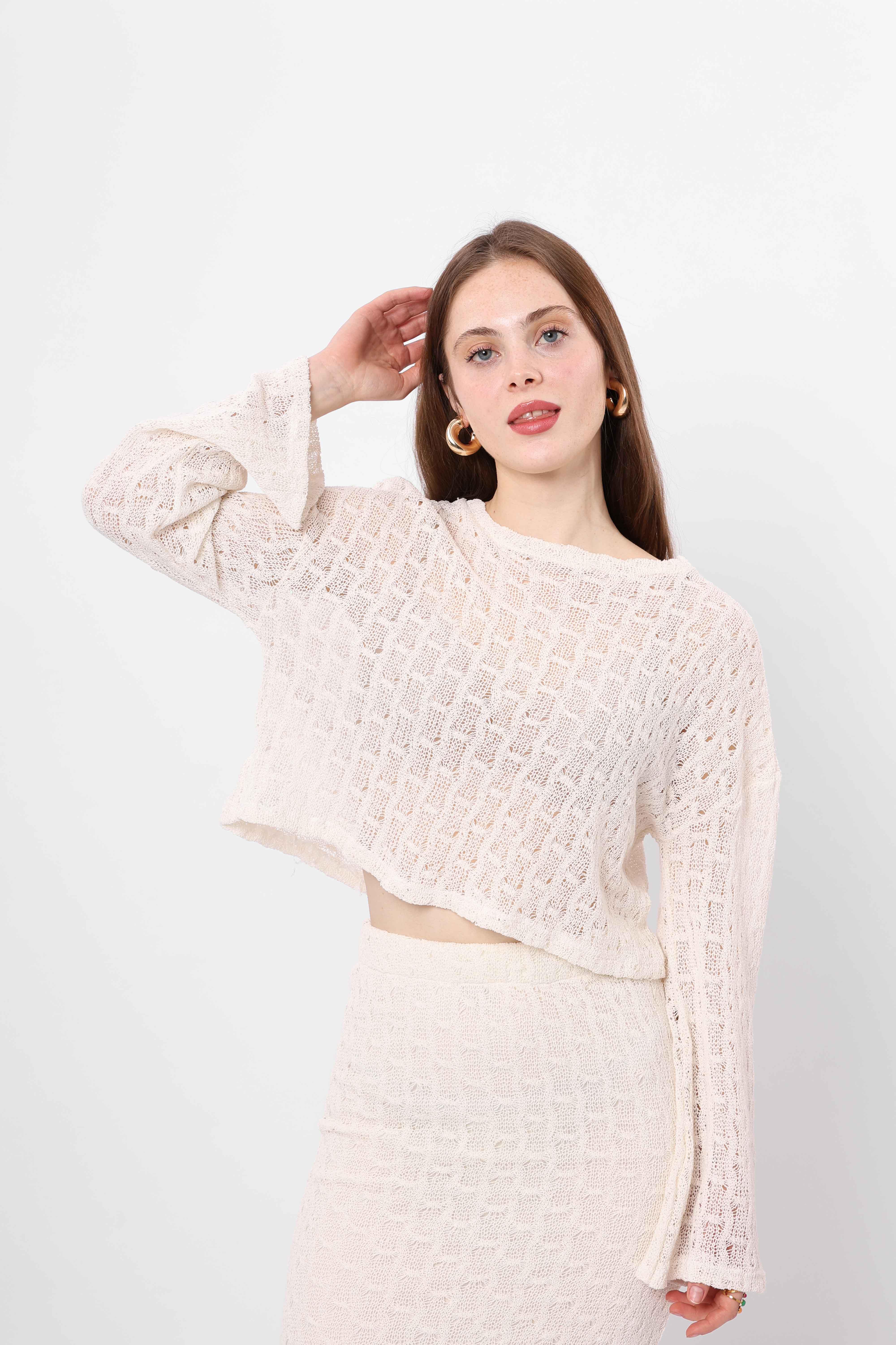 Toptan Merserize Bluz Beyaz