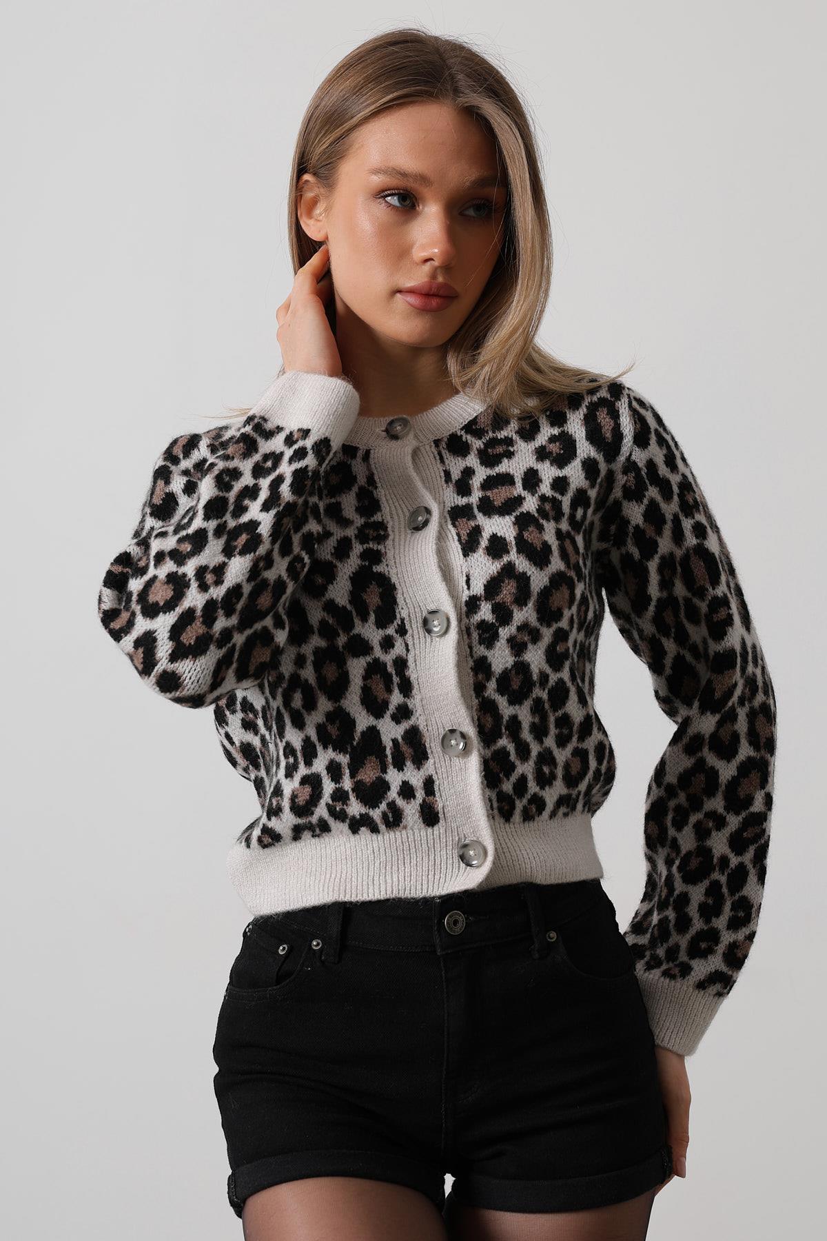 triko hırka - Leopar