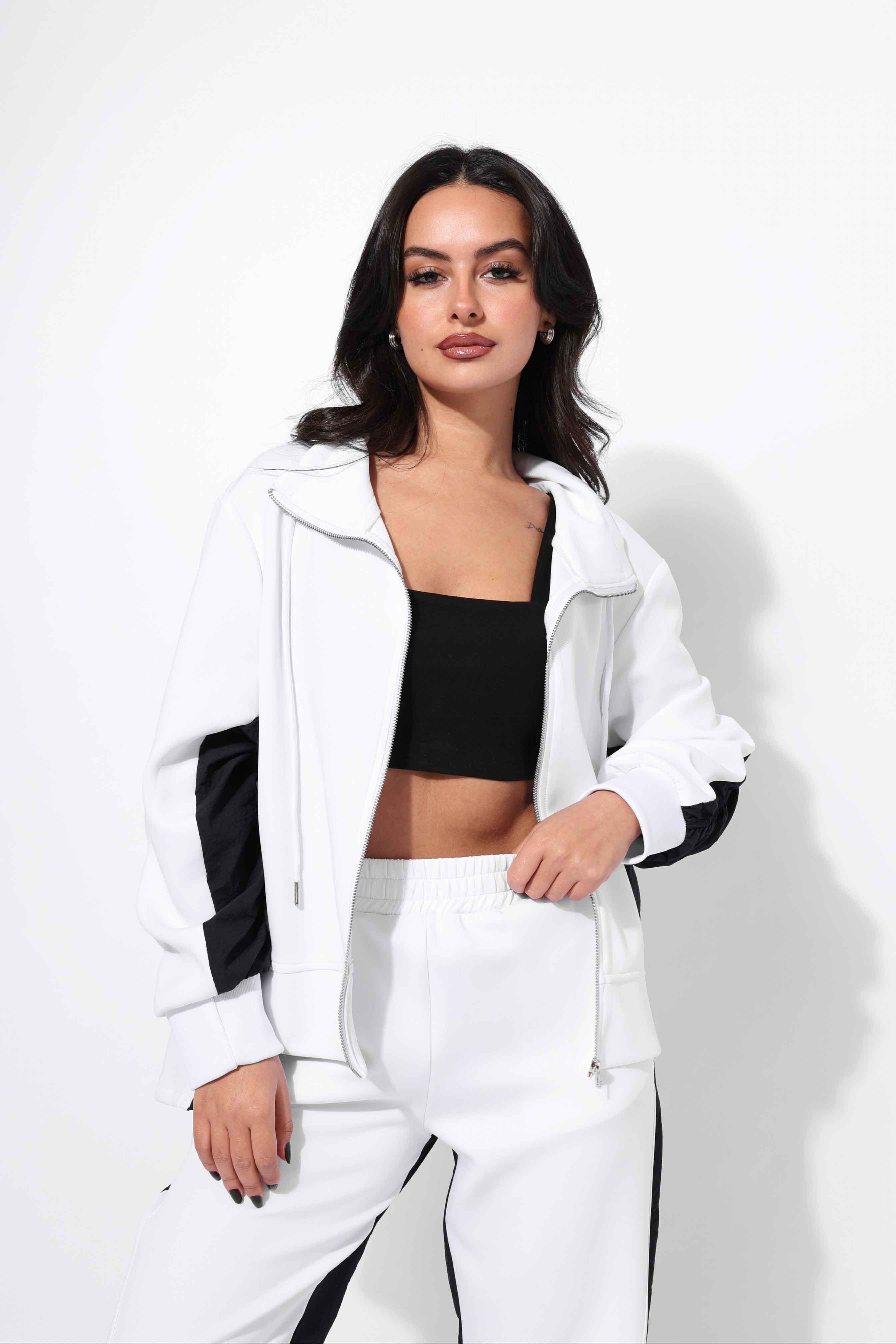 Duo Parçalı Sweat Beyaz Siyah