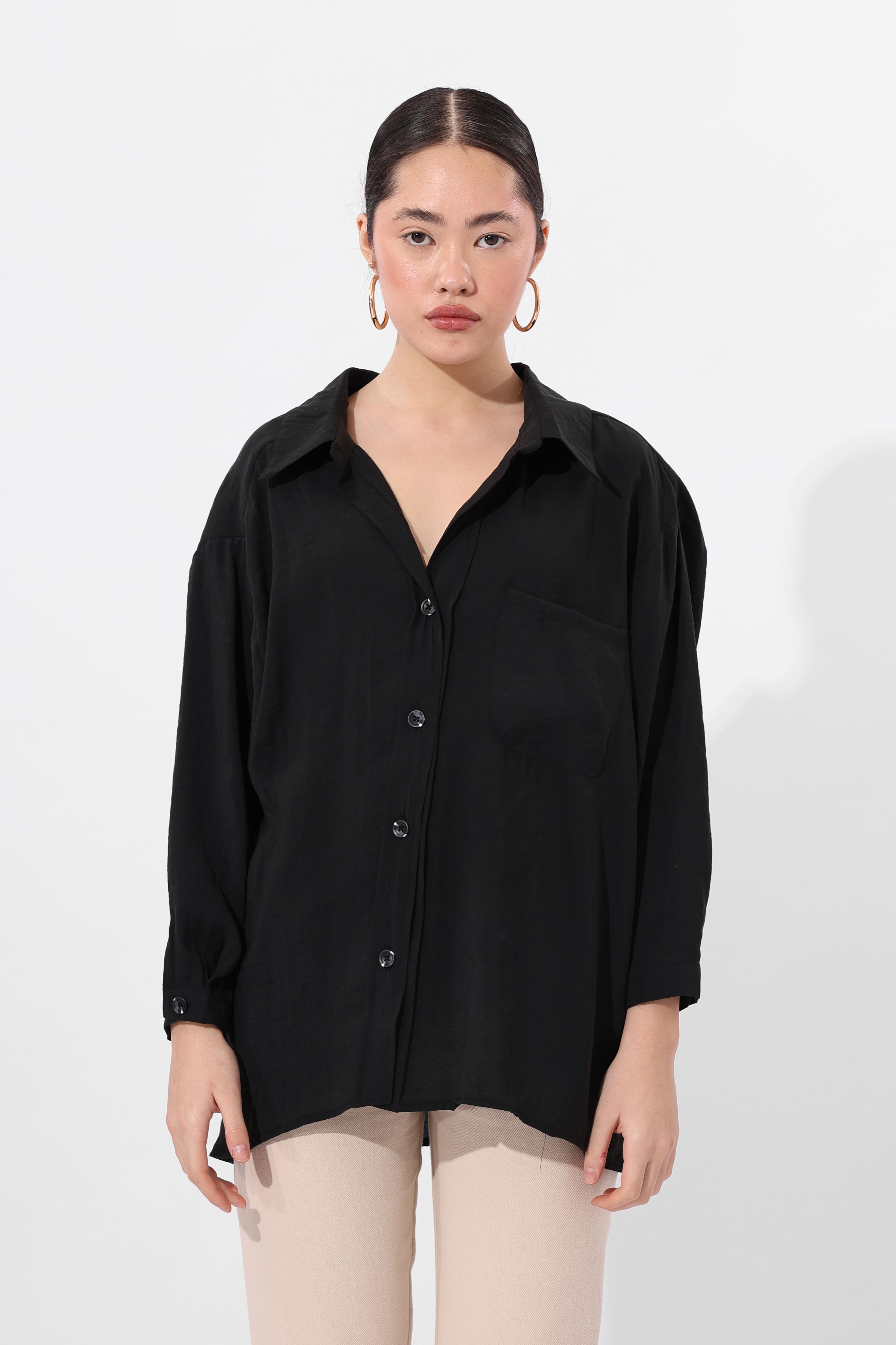 Toptan Basic Salaş Gömlek Siyah