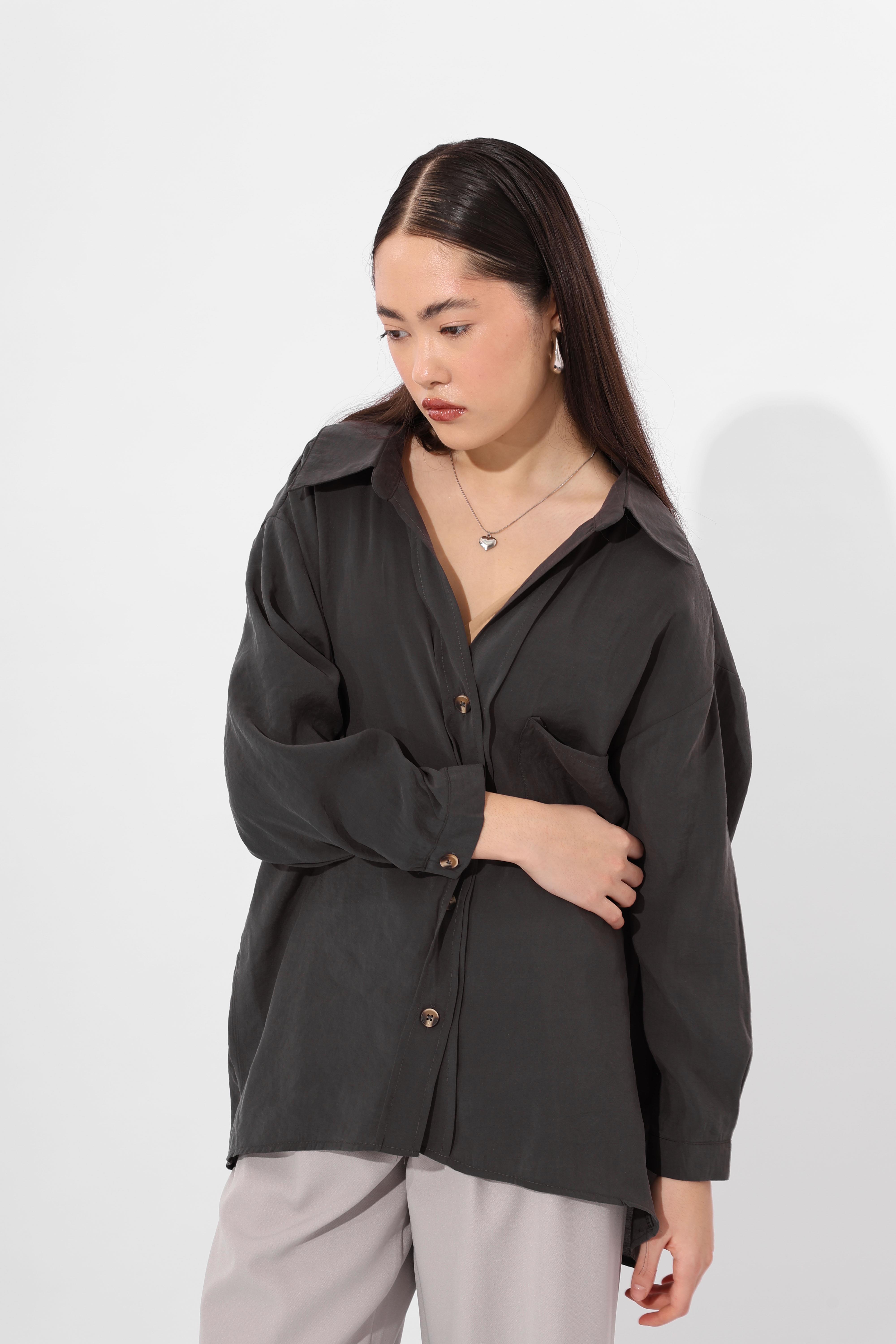 Toptan Basic Salaş Gömlek Antrasit