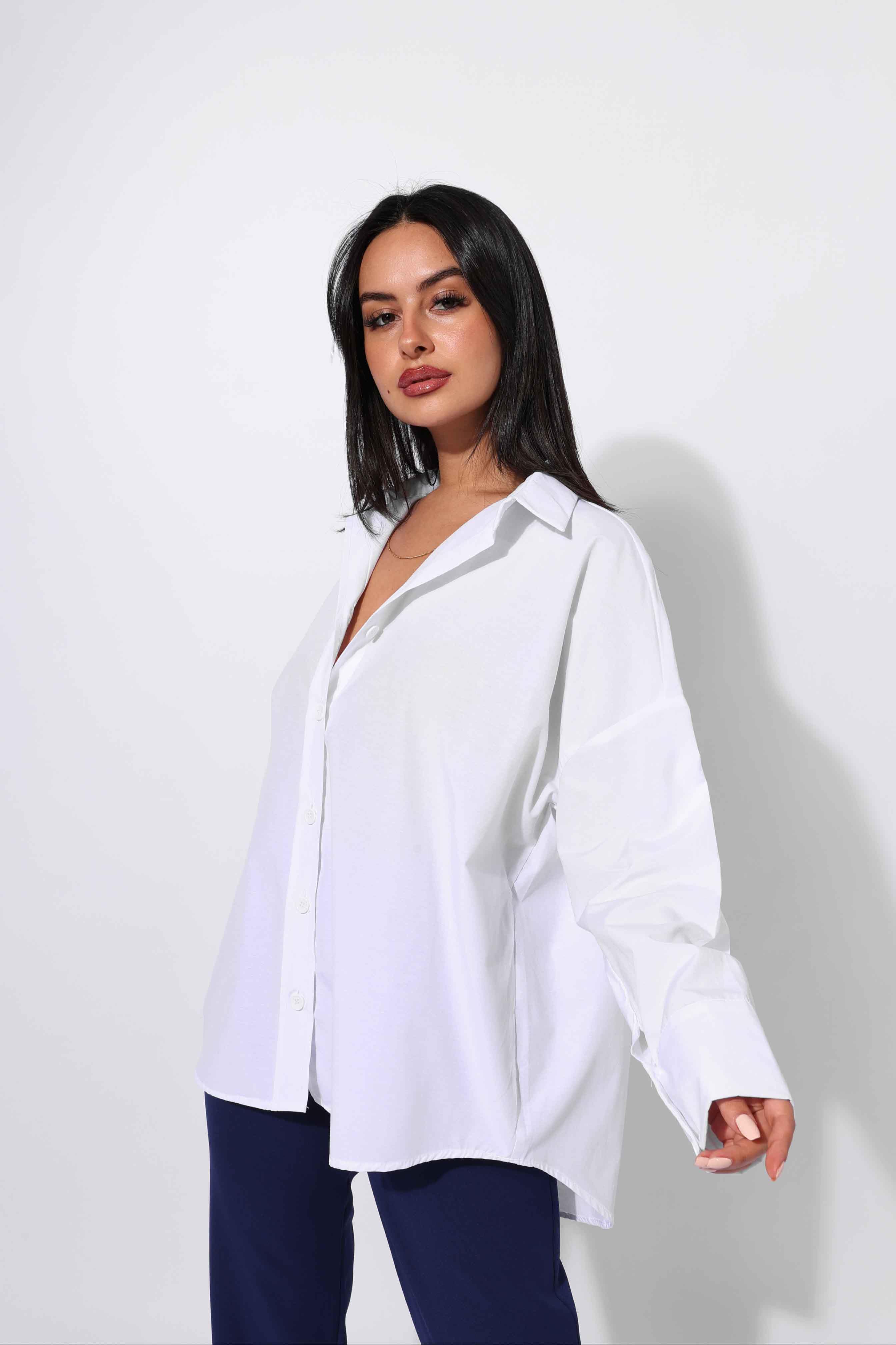 Toptan Dikişli Gömlek Beyaz