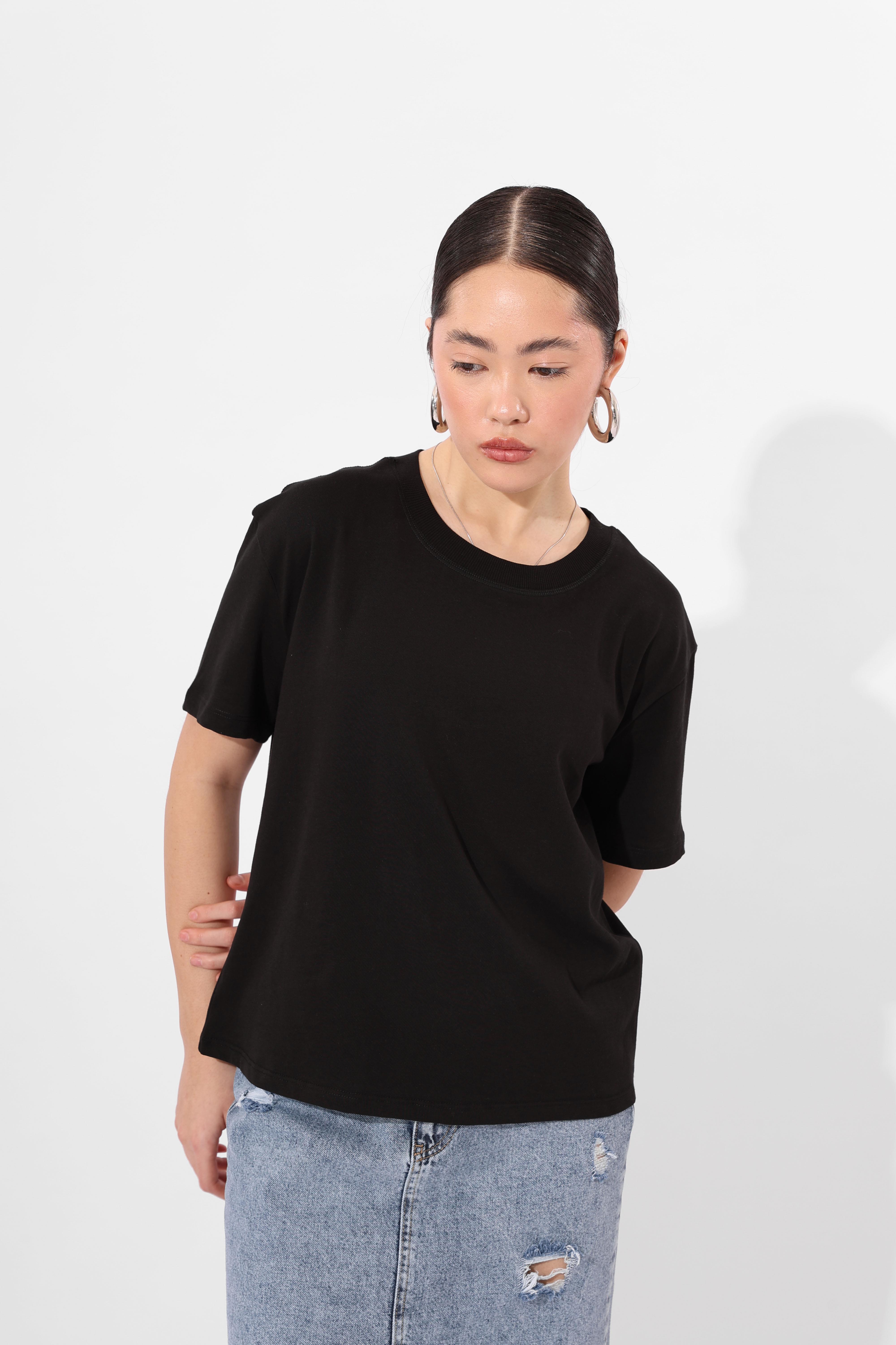 Toptan Yuvarlak Yaka Tshirt Siyah