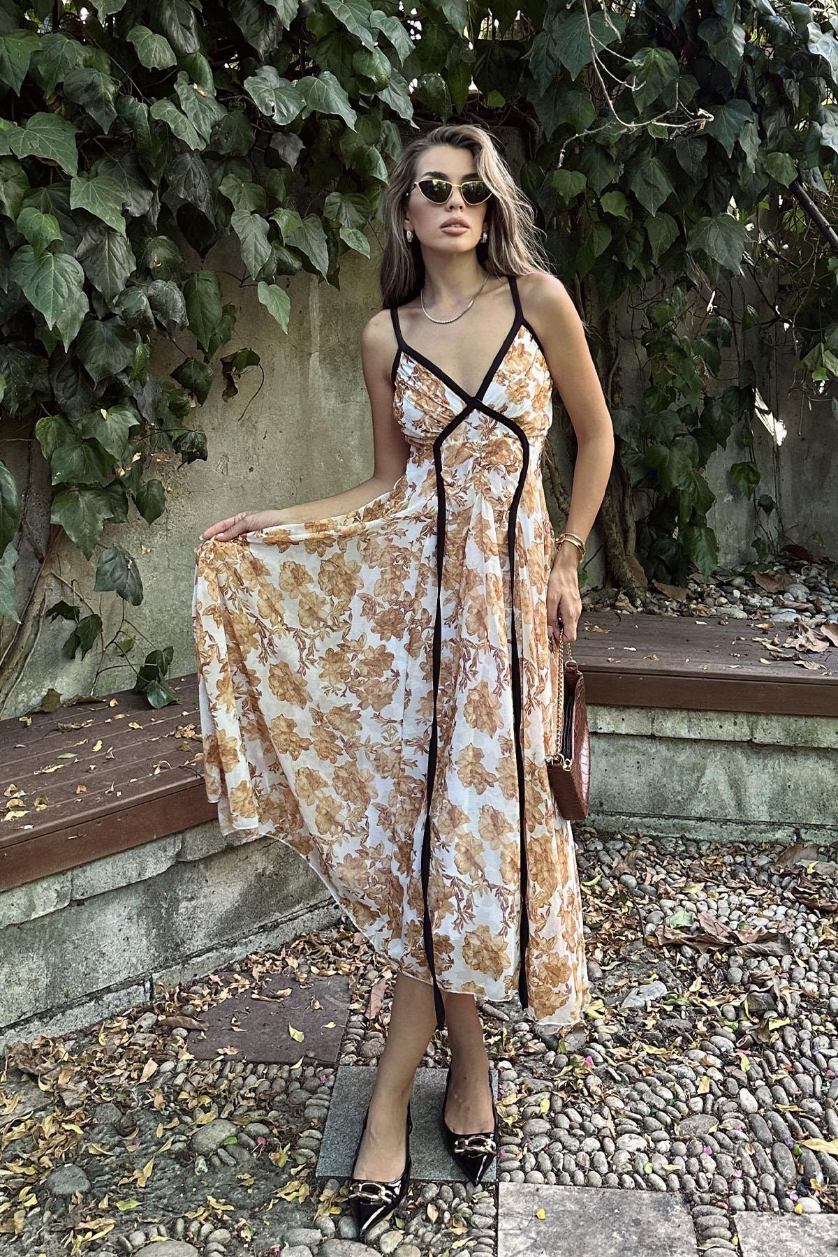 Biyeli Elbise - Taş