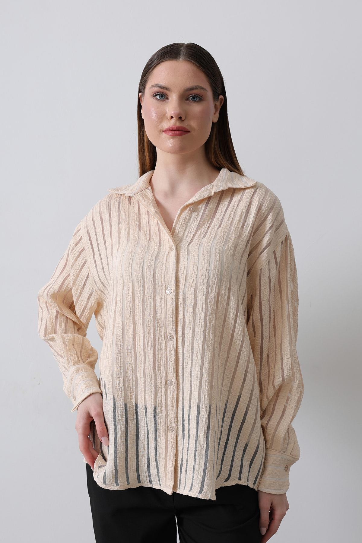 Çizgili Gömlek - Taş