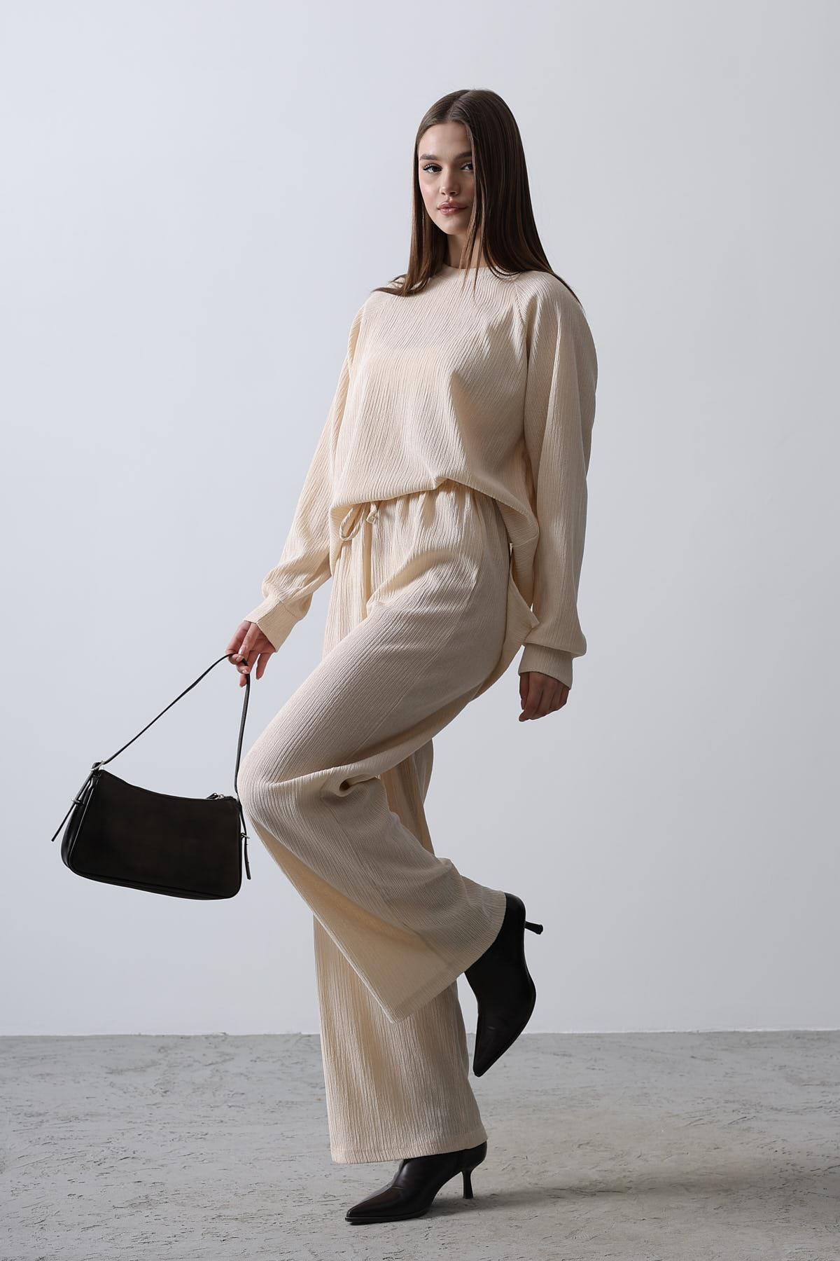 Dokulu Örme Takım - Taş