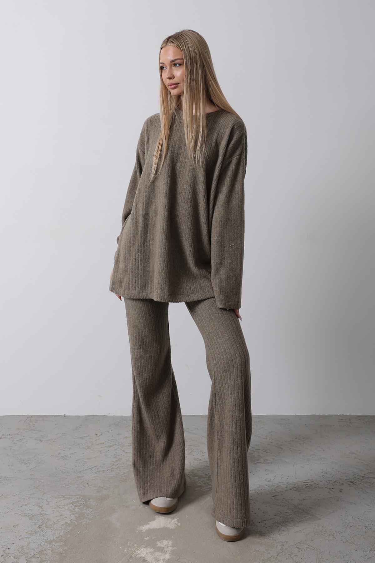 Düz Basic Örme Takım - Vizon