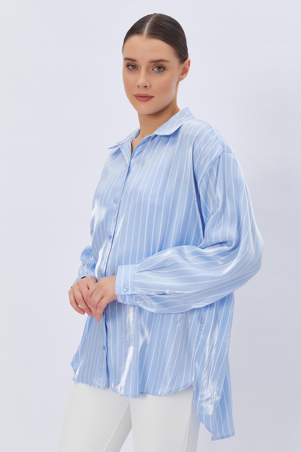 GÖMLEK - MAVİ-BEYAZ