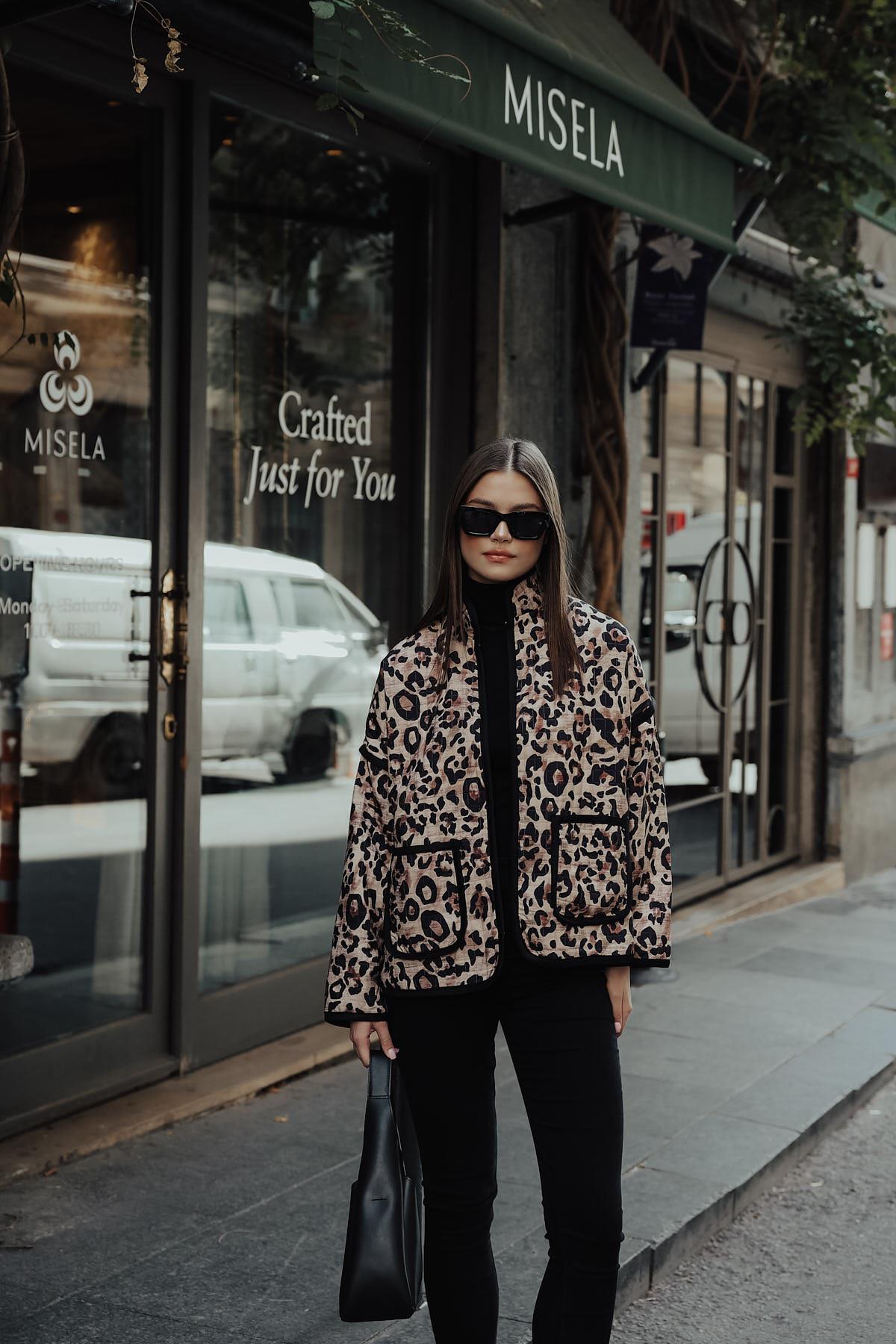 Leopar Kapitone Ceket - Leopar