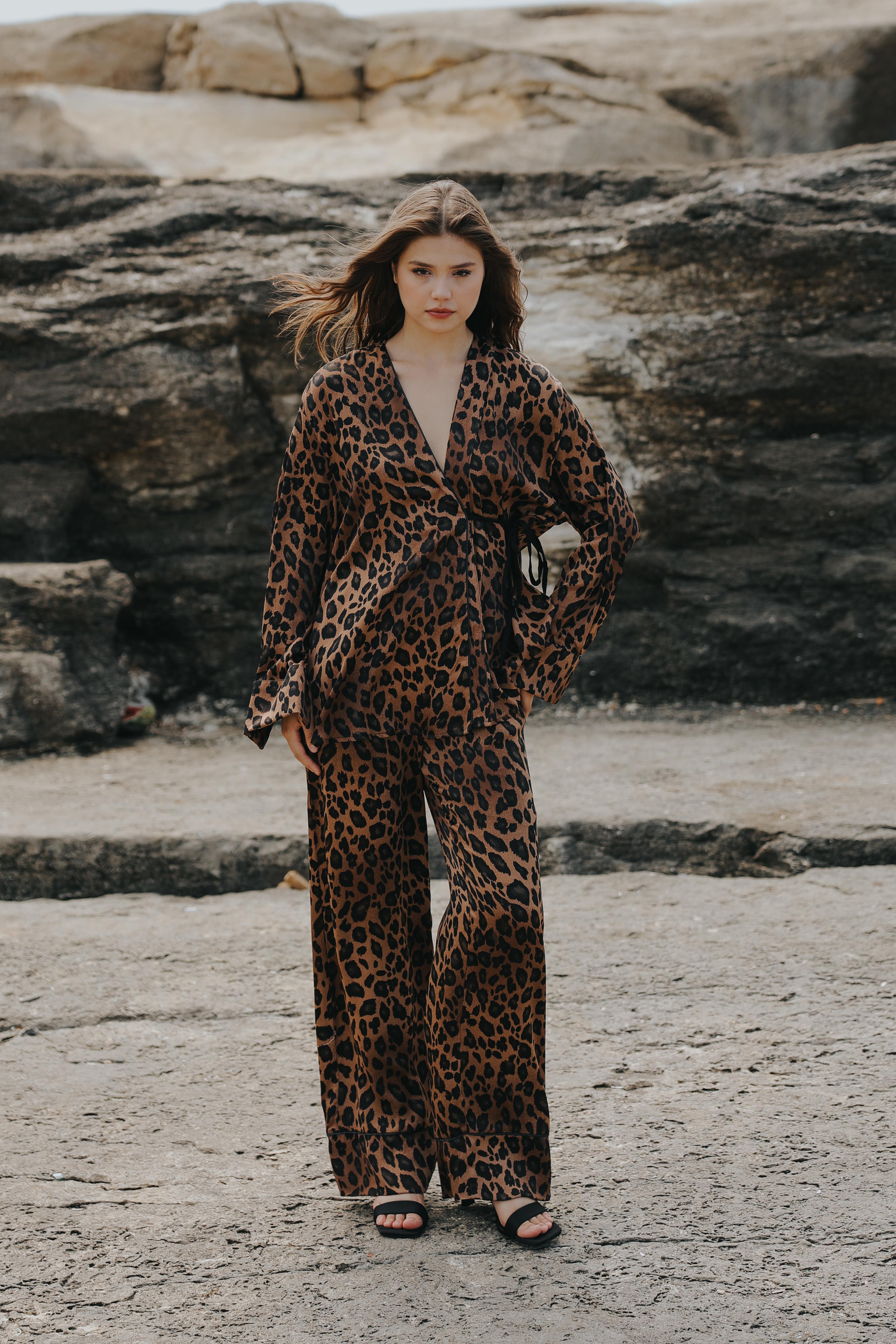 Leopar Saten Takım - Leopar