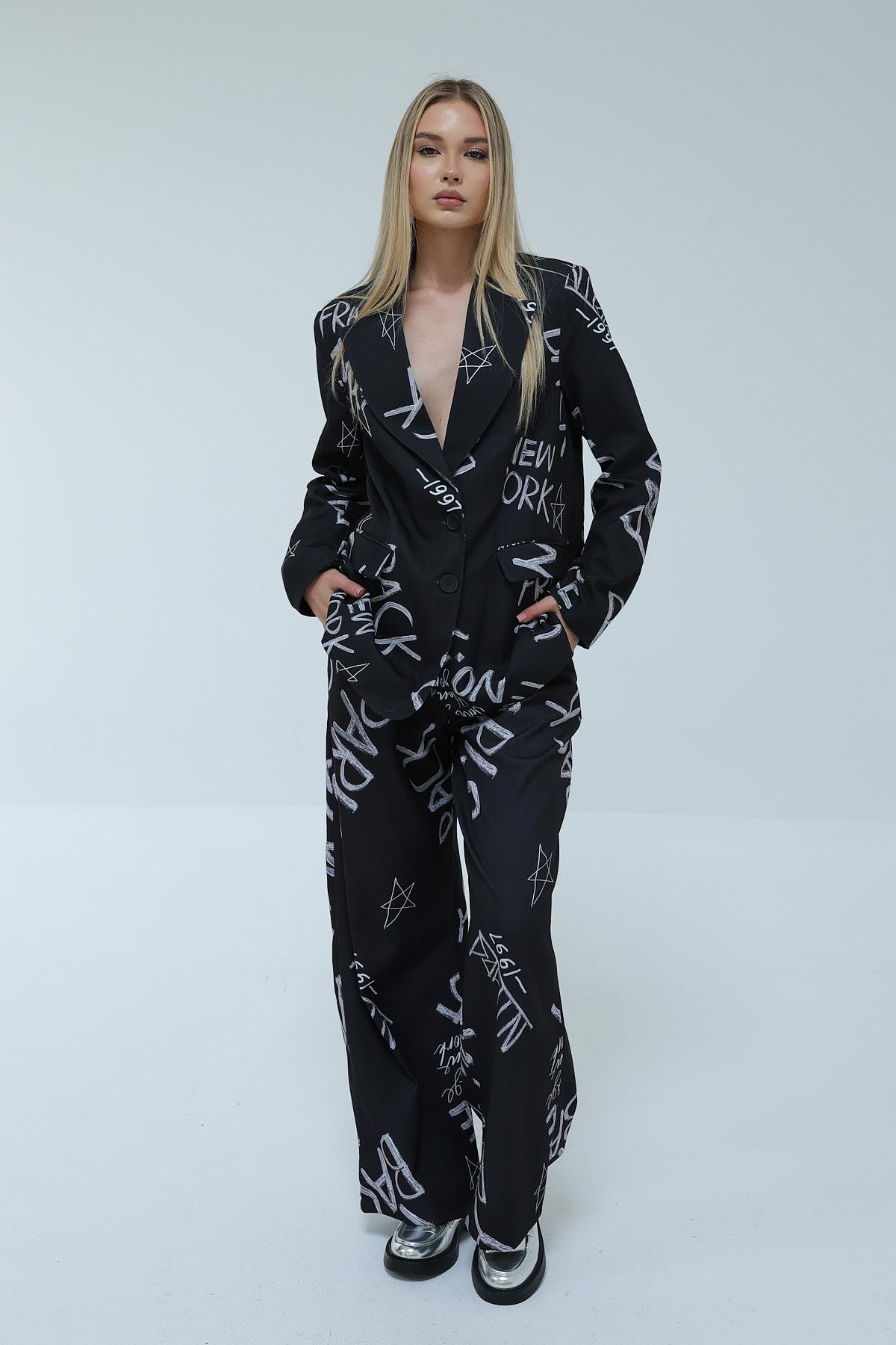 Oversize Blazer Ceket - SİYAH