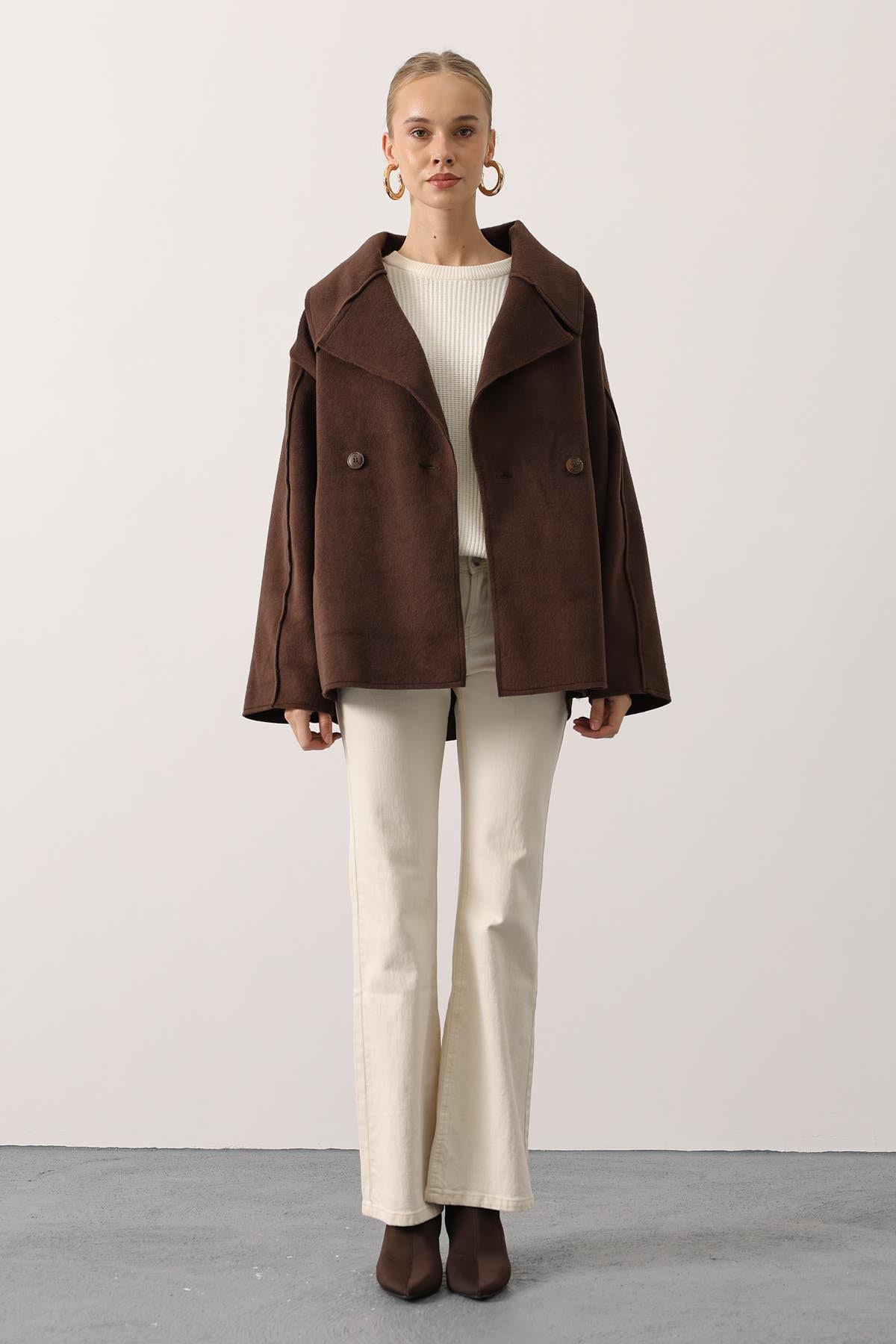 OVERSİZE KAŞE CEKET - Kahve