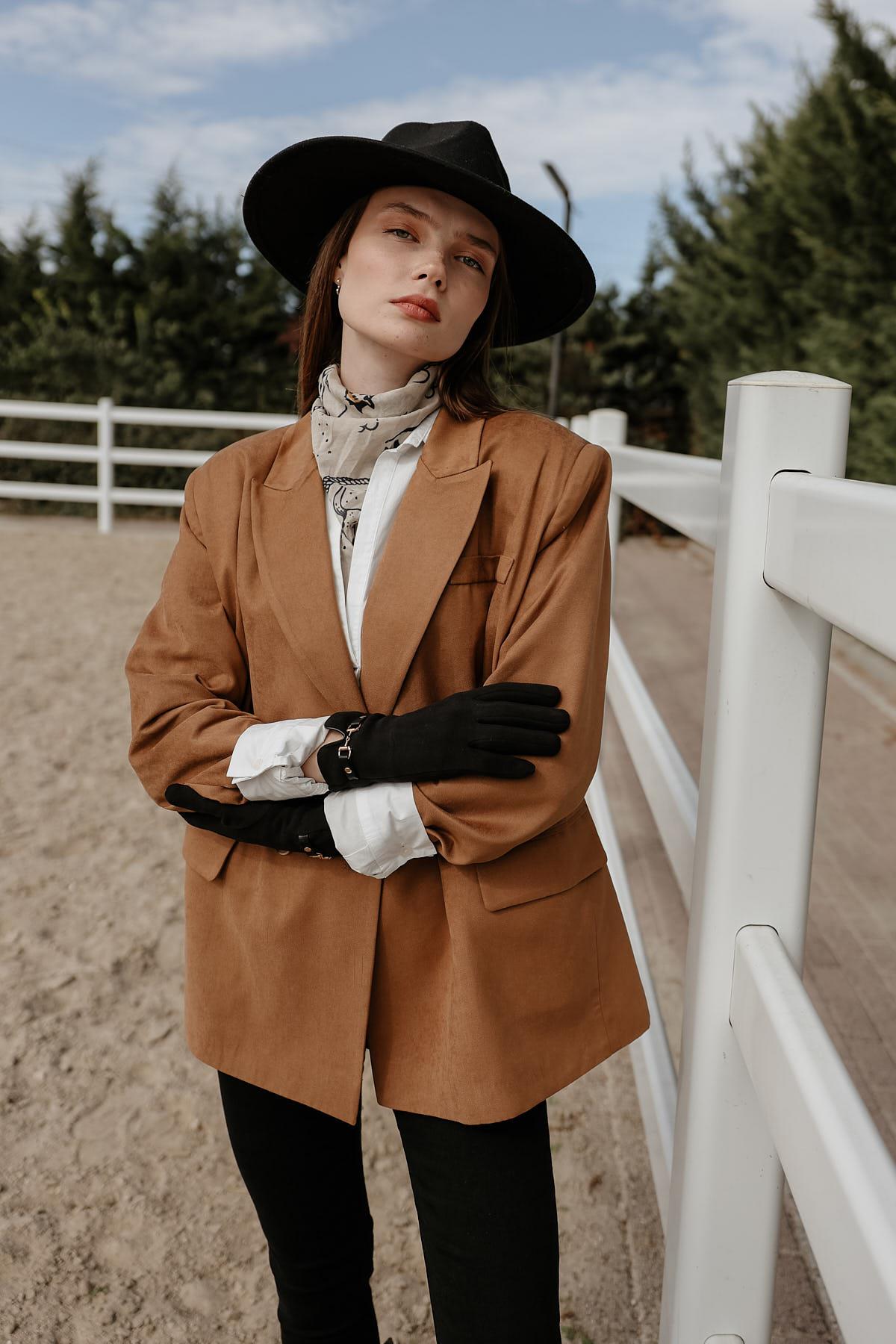 Süet Blazer - Camel