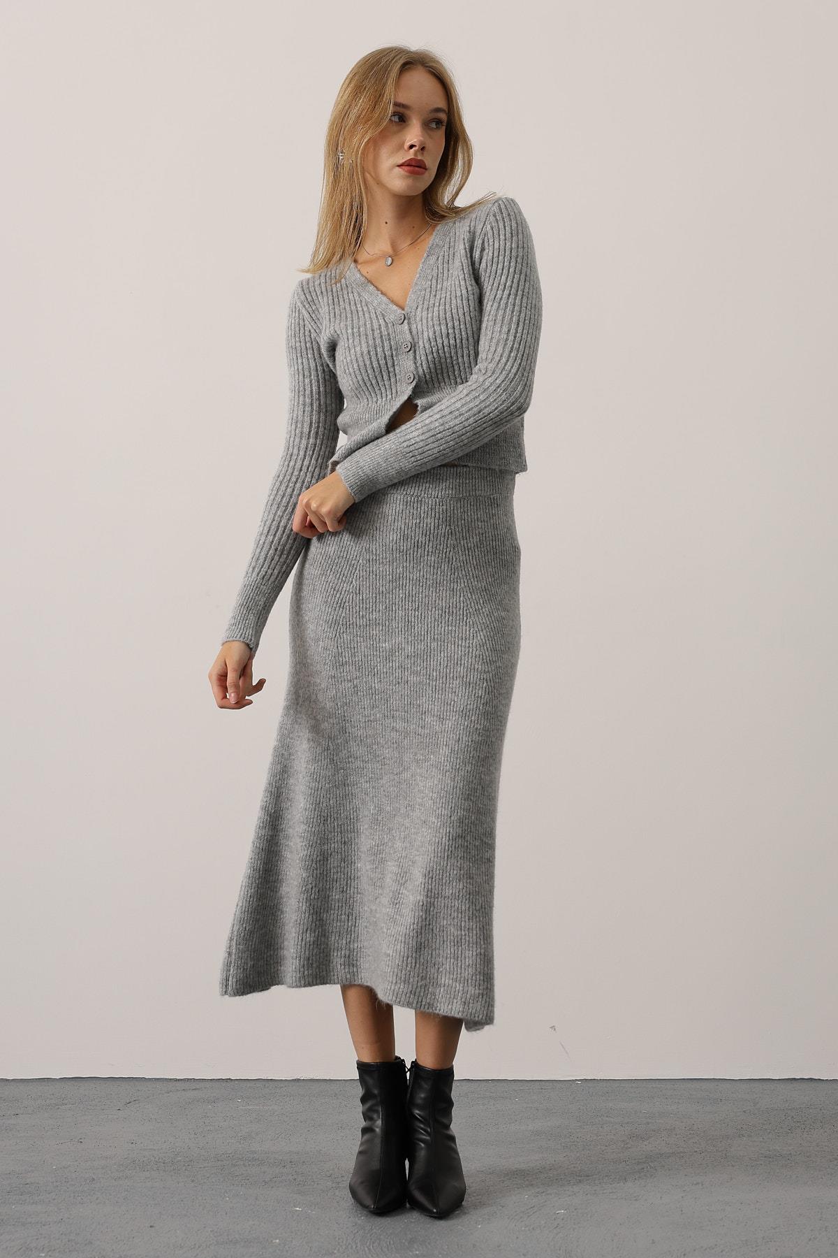 TRİKO TAKIM ELBİSELİ - Gri