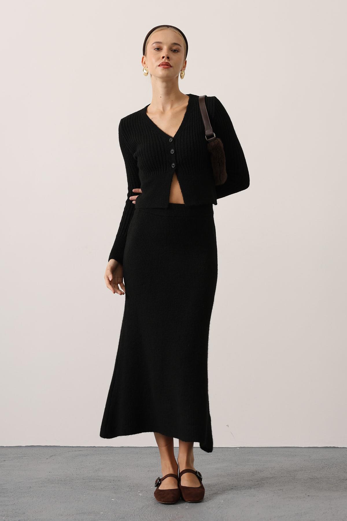 TRİKO TAKIM ELBİSELİ - Siyah