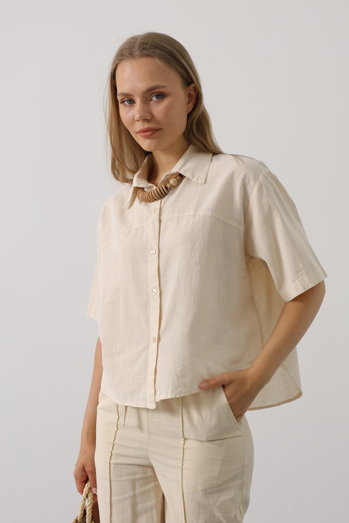 Yarım Kol Gömlek - Taş