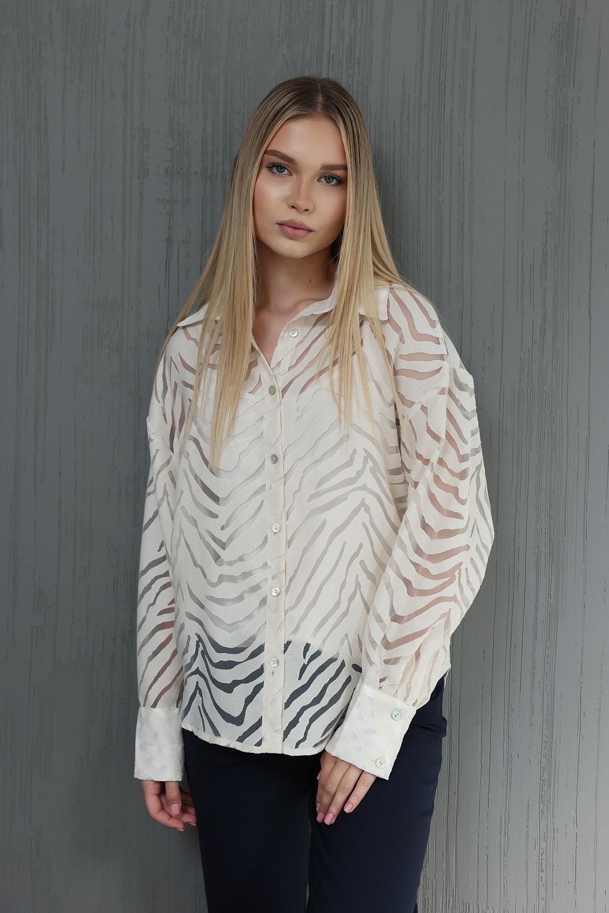 Zebra Gömlek - Taş