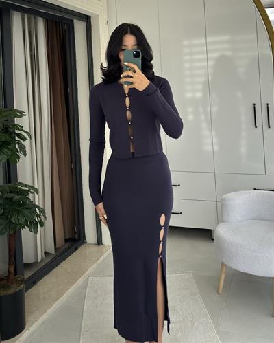 DEKOLTELİ LACİVERT TAKIM
