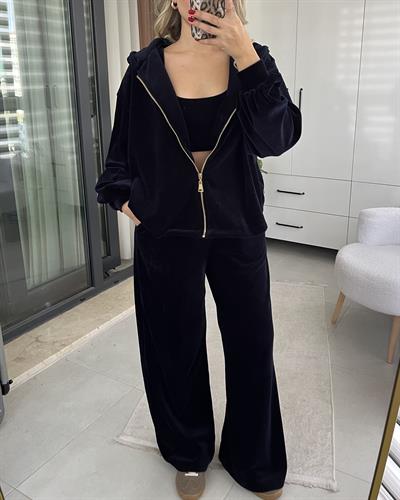 LACİVERT KADİFE PREMİUM 3LÜ TAKIM