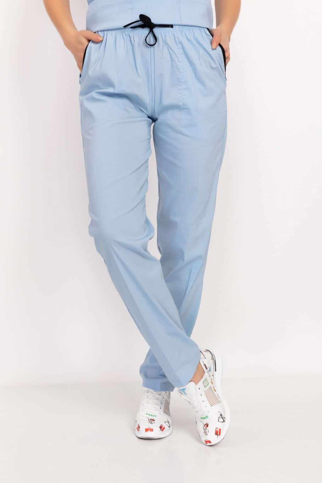 Unisex Beyaz Soft Likralı Tek Alt Hemşire Doktor Hastane Aşçı İş Pantolonu