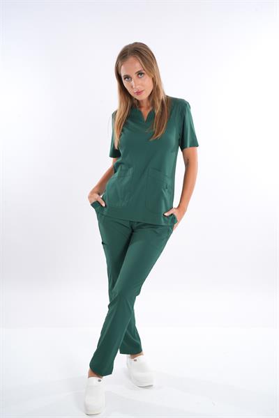 usiness Model Soft Likra Ördek Başı Yeşili Doktor Hemşire Hastane Scrubs Üniforma Takımı-Nur Medikal Giyim