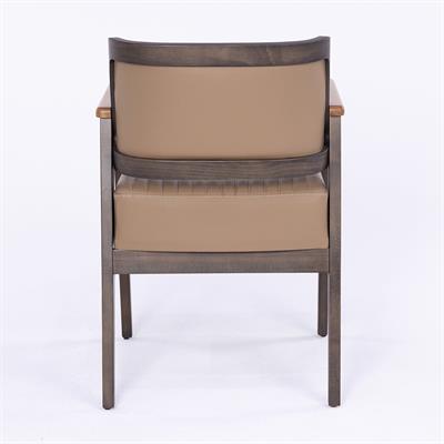  Brown Kollu Ahşap Sandalye Koyu Krem