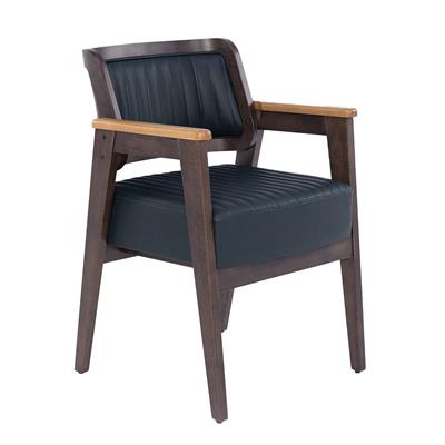  Brown Kollu Ahşap Sandalye Koyu Krem