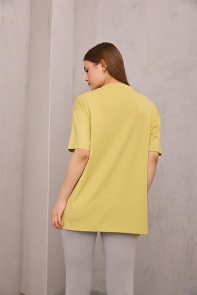 Bisiklet Yaka Tişört Lime