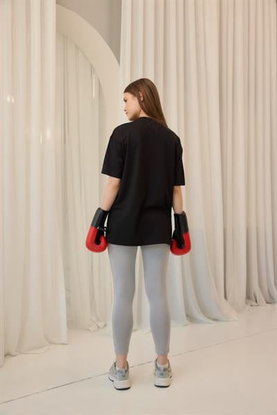 Bisiklet Yaka Tişört Siyah