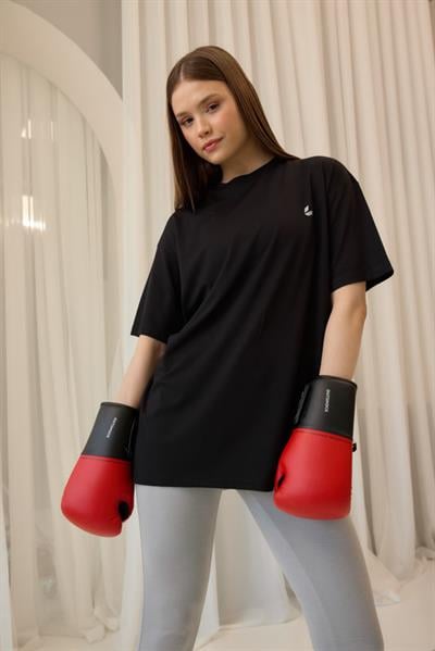 Bisiklet Yaka Tişört Siyah