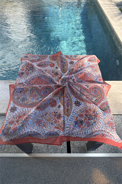 Etnik Desen Fular Enerjik Turuncu