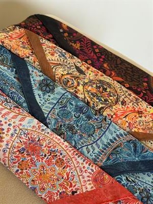 Etnik Desen Fular Plaj Mavisi