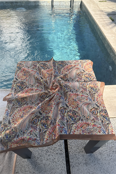 Etnik Desen Fular Zeytin Yeşili