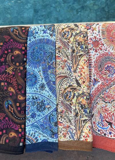 Etnik Desen Fular Zeytin Yeşili