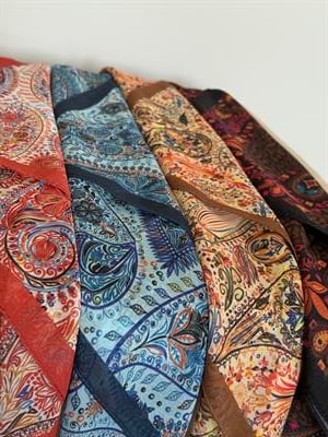 Etnik Desen Fular Zeytin Yeşili