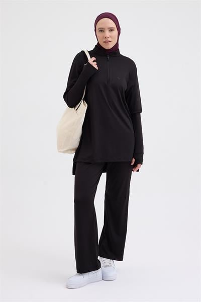 Fermuarlı Kanvas Çanta Bej